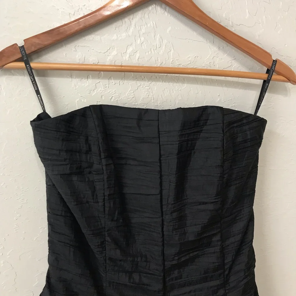Jessica McClintock Vintage Black Strapless Mini Dress - Picture 3 of 14